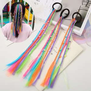 Tóc Giả Tết Bốn Lọn Màu Kèm Charm Cho Bé Gái Biểu Diễn Nổi Bật (Giá 1 Bên) QiQiShop
