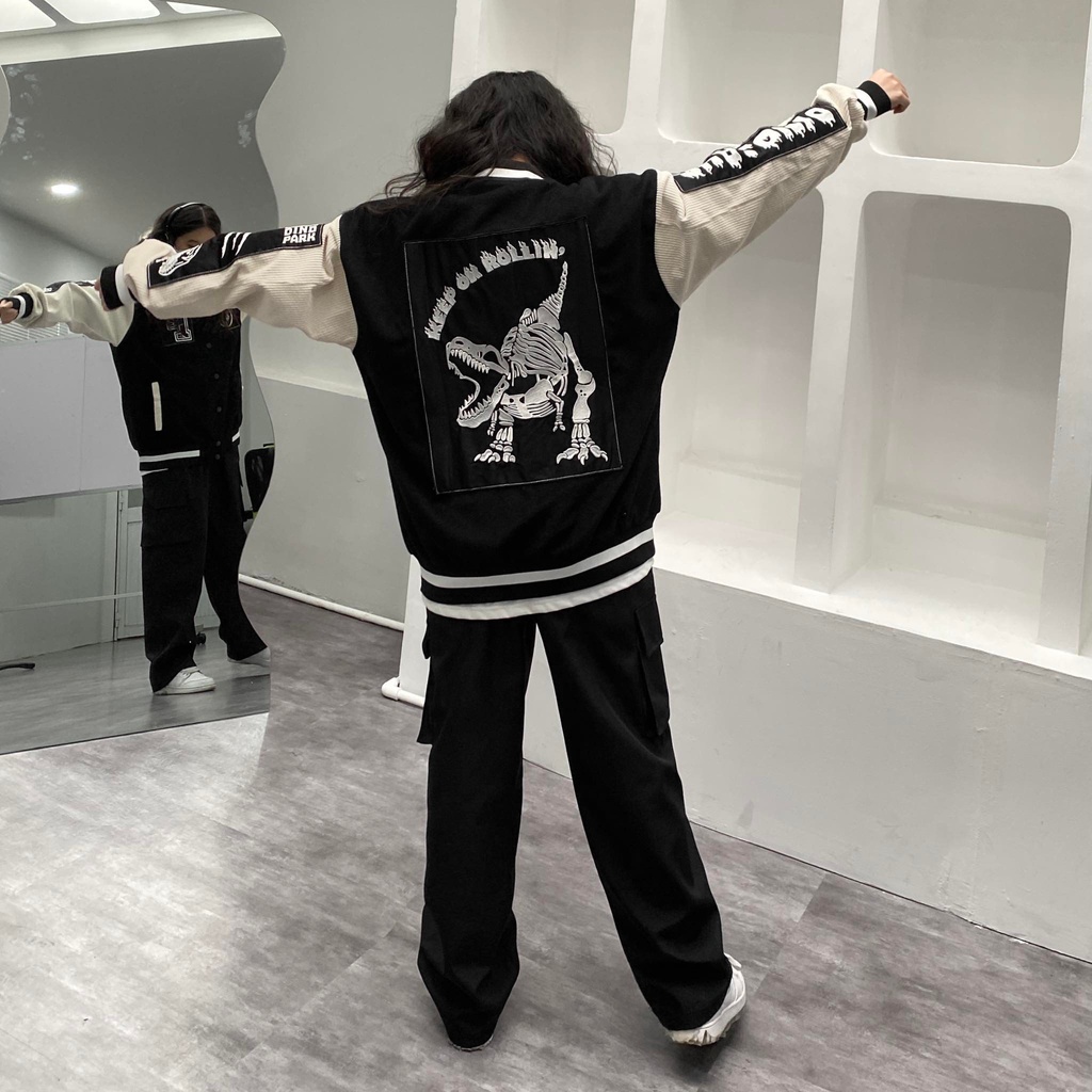 Áo Khoác FF OVERSIZE DINOSAUR VARSITY JACKET mix