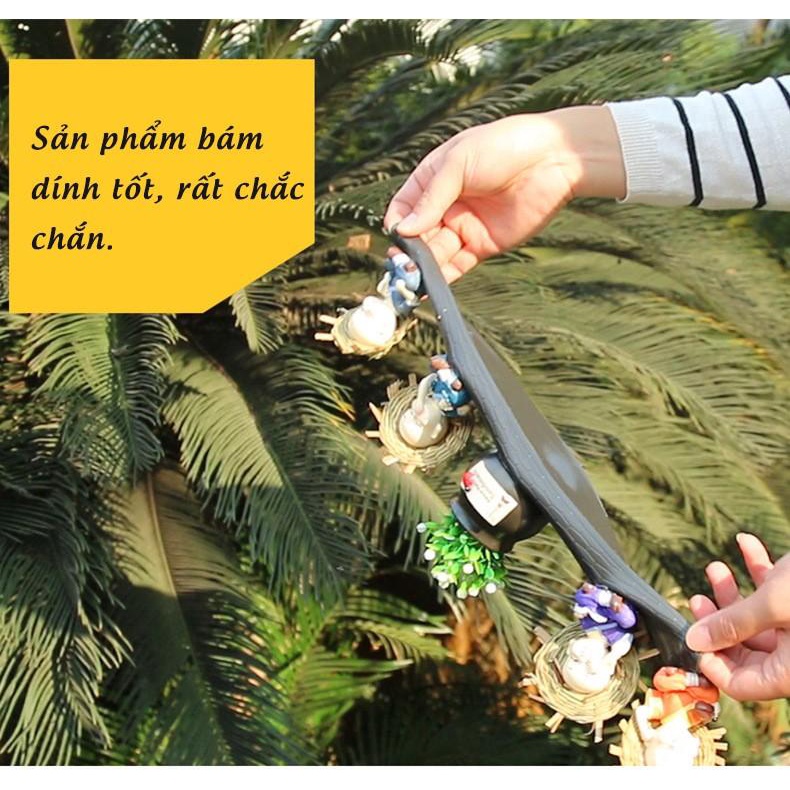 Set 5 Tượng Chú Tiểu Tứ Không Gõ Mõ Năng Lượng Mặt Trời Trang Trí TapLo Ô Tô