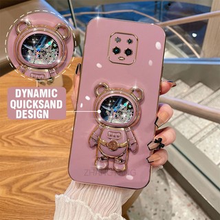 ốp lưng Redmi note 9 Pro note 9s Ốp Điện Thoại TPU silicone Mềm Mạ Điện 3D Có Giá Đỡ Hình Gấu Kim Tuyến Cho Redmi note 9 Pro note 9s