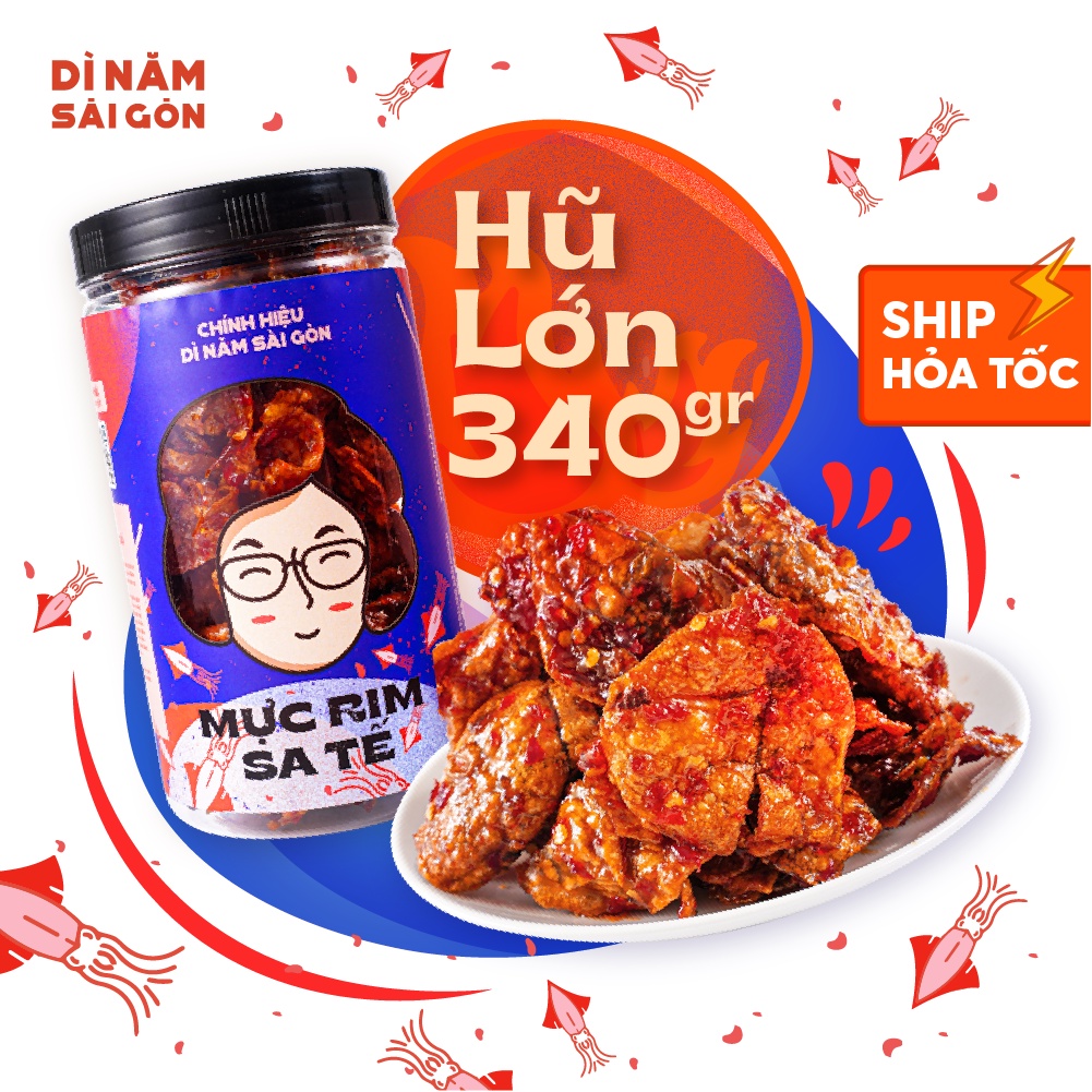 Mực rim sa tế 340gr I Dì năm sài gòn I mực loại 1, sa tế chuẩn miền ...