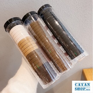 Combo 20 Chun Buộc Tóc Nhiều Màu Sắc, Dây Buộc Tóc Trơn Kèm Ông Đựng Trong Suốt Tiện Lợi GD652-ThunOng