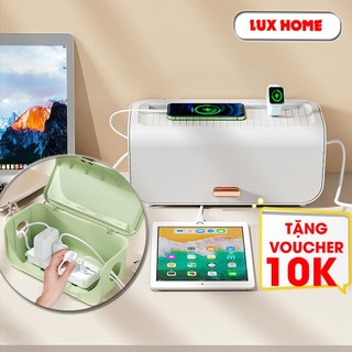 Hộp đựng ổ cắm điện chất liệu nhựa PP đựng giắc cắm, dây điện, cáp sạc tiện lợi, thiết kế tiết kiệm không gian