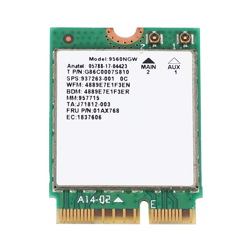 Băng tần kép không dây cho Intel 9560 AC 9560NGW 1.73Gbps Wifi 802.11Ac Bluetooth 5.0 Thẻ Wlan với Ăng-ten MHF4 UF.L Windows 10
