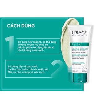 Mặt nạ, tẩy tế bào chết cho da dầu, mụn URIAGE HYSÉAC MASQUE GOMMANT 100ml