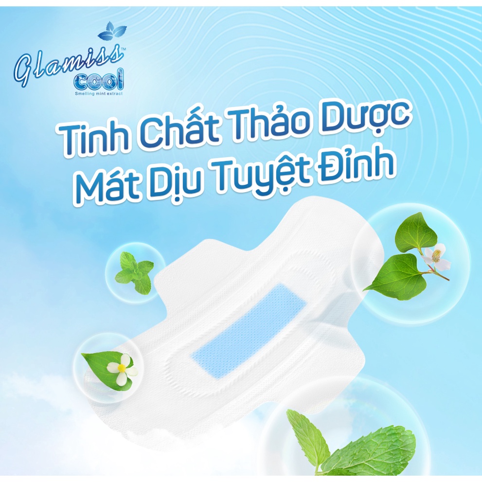 Ảnh Combo 6 gói Băng vệ sinh thảo dược the mát Glamiss Cool Extra ban ngày 24,5 cm 4