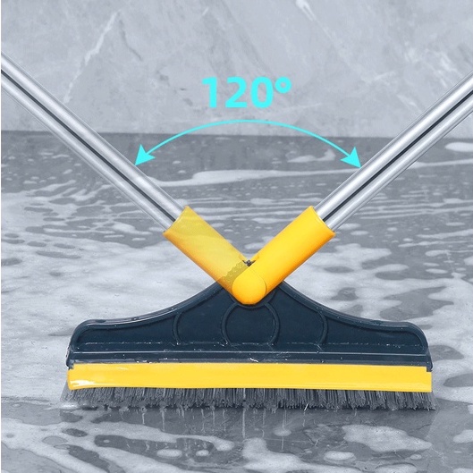 Cây Chà Sàn Nhà Tắm Xoay 120 Độ Đa Năng 2 Trong 1 Cán Dài 106x22Cm,  Chổi Cọ Sàn Và Gạt Nước 34569