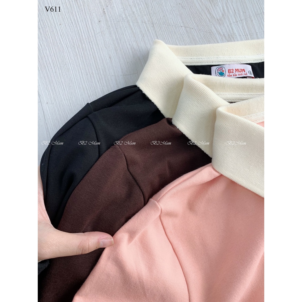 Đầm bầu thu đông B2 Mum chất zip dày dặn nặng tay cổ polo năng động V611