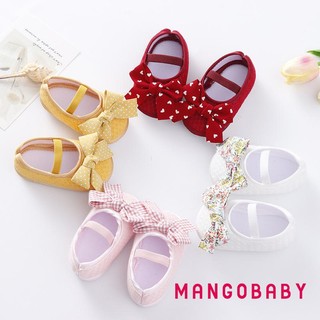 Mgg-baby Girls Giày Đế Bằng, Đế Mềm Nơ Dây Co Giãn Chống Trơn Trượt Trong Nhà Ngoài Trời Cho Bé Tập Đi