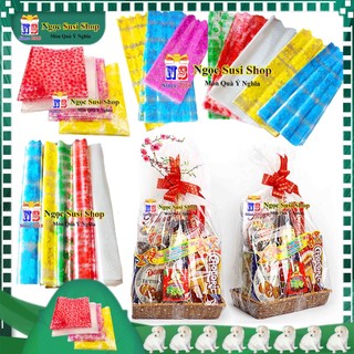 GIẤY KIẾNG GÓI QUÀ GIỎ QUÀ TẾT GẤU BÔNG ,TRÁI CÂY CỰC ĐẸP + TẶNG KÈM NƠ SIZE LỚN 5CM SIZE CHUẨN [ BÁN LẺ GIÁ SỈ]