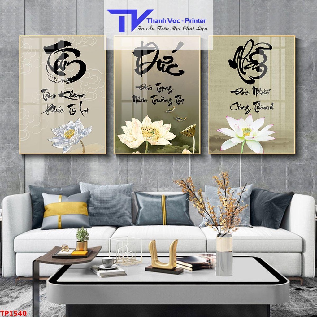 Bộ 3 Tranh Phú Lộc Thọ - Tranh Treo Tường Ngày Tết Mừng Thọ 2023 ( Bộ 3 Tấm )