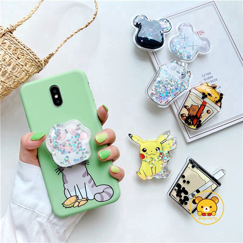 Giá Đỡ Điện Thoại Dạng Lỏng Hình Stitch Stellalou Mickey Minnie Kaws 3D