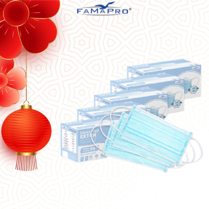 Ảnh [ COMBO 5 HỘP] Khẩu trang y tế kháng khuẩn 4 lớp Famapro Extra (50 cái/ hộp) 1