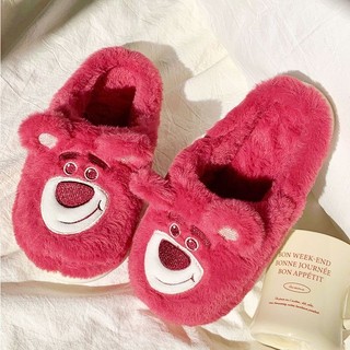 (Sẵn 38-39) Dép lông Lotso bản màu hồng dễ thương mùa đông