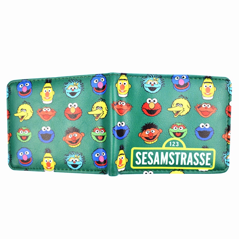 Ví Ngắn Đựng Tiền Xu Họa Tiết Hoạt Hình SESAME STREET Dễ Thương