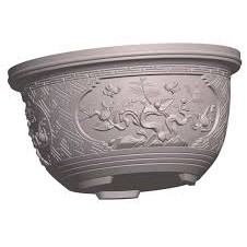 Khuôn chậu tròn rộng 32 cm mẫu tùng cúc mai