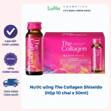 Nước uống The Collagen Shiseido (Hộp 10 chai x 50ml), Bổ sung Collagen, hỗ trợ trắng da, giảm nếp nhăn, luhacosmetics