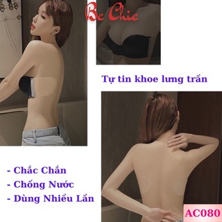 Áo lót nữ, áo ngực hở lưng miếng dán nâng ngực silicon tàng hình chống rớt, nâng ngực tạo khe quyến rũ A 080