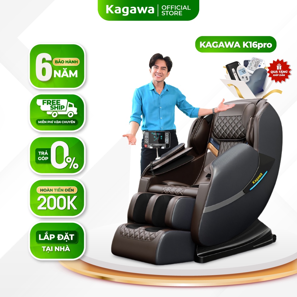 Ghế massage toàn thân Kagawa K16 Pro [CAO CẤP] đa chức năng,tự động dò tìm huyệt đạo, quét AI, mát xa