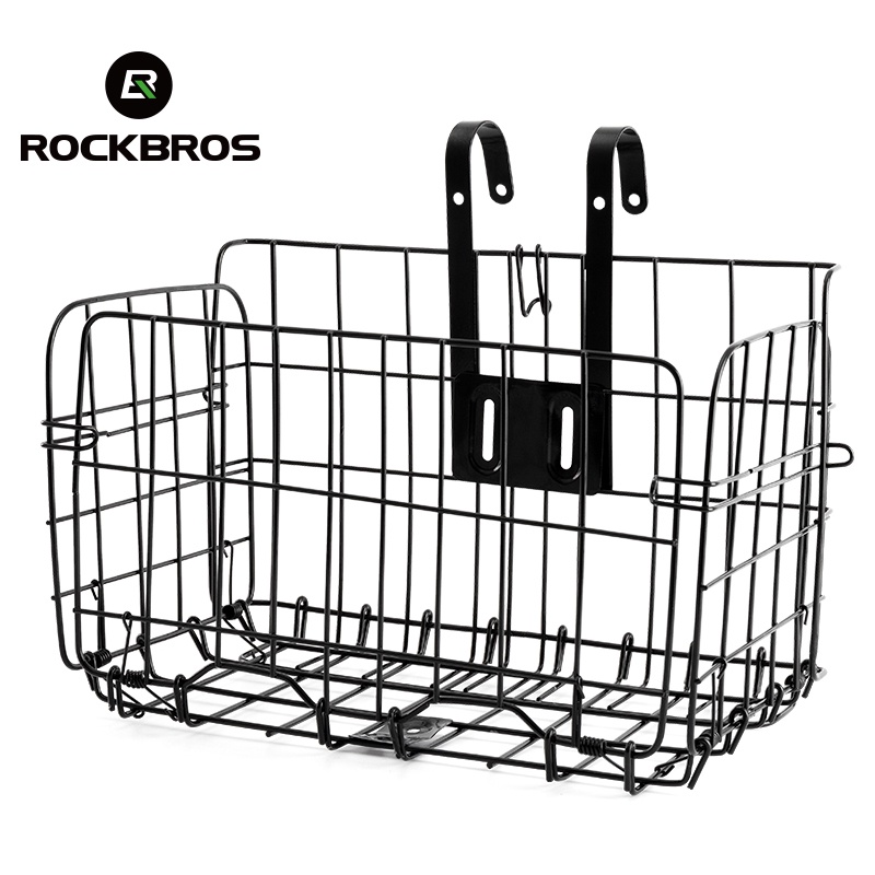 ROCKBROS Giỏ Xe Đạp Giỏ Trước Phía Sau Giỏ Có Thể Gập Lại Chắc Chắn Tay Cầm Kẹp Hộp Xe Đạp Phụ Kiện Xe Đạp