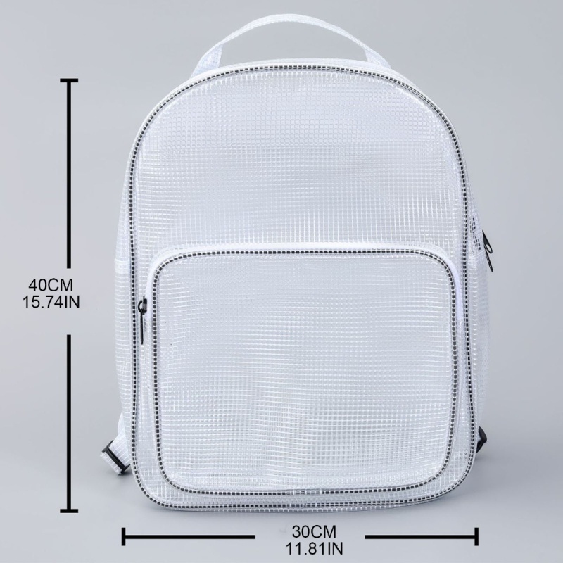 Cinna Nơi Làm Việc Trong Suốt Ba Lô Đi Học Túi Đựng Sách PVC Trong Suốt Chống Tĩnh Điện Cho Trường Laptop Ba Lô PVC Hạng Nặng
