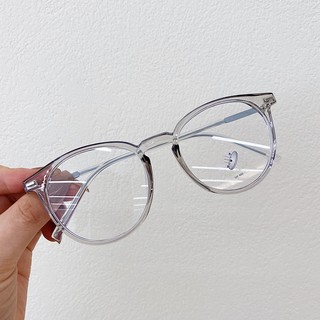 Gọng kính cận nữ nam cao cấp mắt tròn ngố kính giả cận phong cách Hàn Quốc chống tia UV và ánh sáng xanh HANASO 132