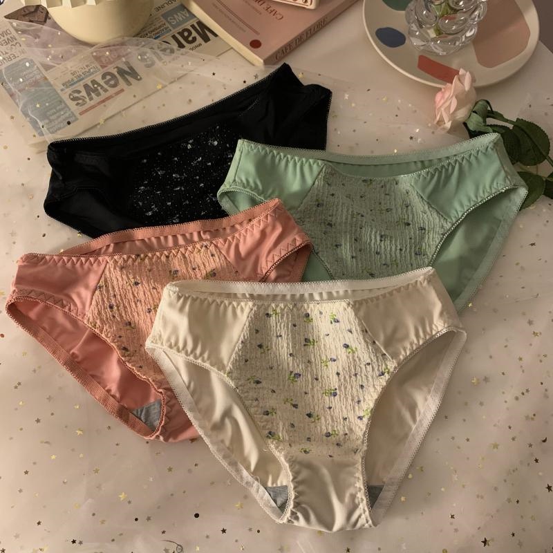 Áo Ngực cotton Không Gọng 3 / 4 cup Họa Tiết Hoa Quyến Rũ Cho Nữ