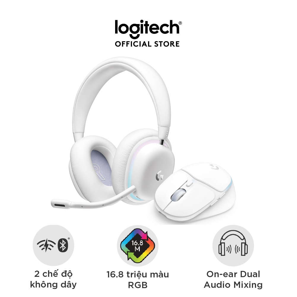 Combo Tai nghe game Logitech G735 Aurora và Chuột game Logitech G705 Aurora