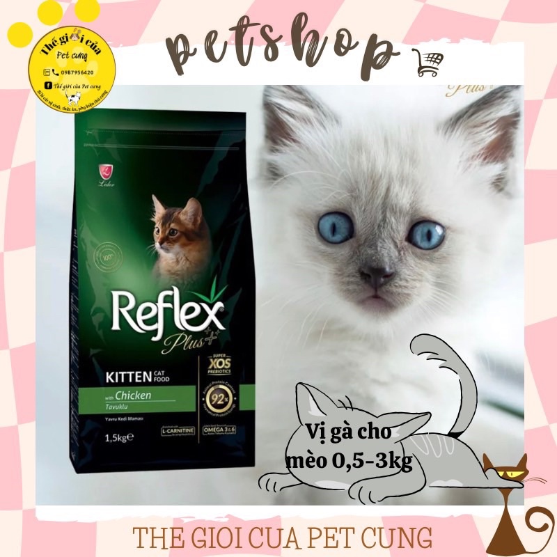 Thức ăn cho mèo. Hạt Reflex Chicken Kitten Plus túi zip 1kg | Shopee ...