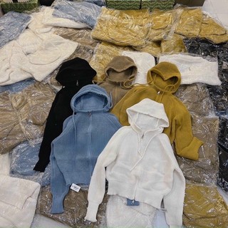 LT - Áo khoác len hạt gạo mũ hoodie khoá kéo len siêu dày dặn 672