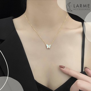 Vòng cổ, dây chuyền nữ mặt hình bướm nạm đá Larme accessories - DC0008