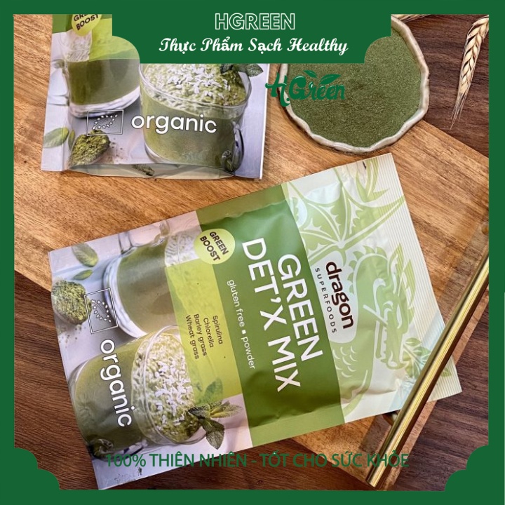 Hỗn Hợp Bột Xanh Detox Hữu Cơ Dragon Superfoods Organic Green Detox Mix