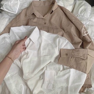 Áo sơ mi nữ tay dài BIGSIZE trơn màu đũi nữ công sở