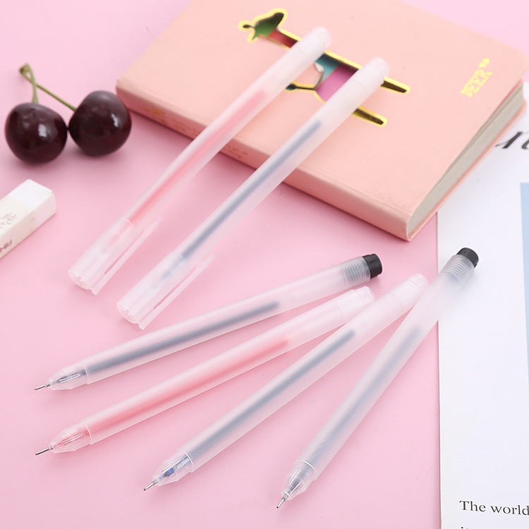 [Tặng kèm túi vải] Combo 20-50-100 Bút đen gel nhám xanh đỏ đen nhanh khô, giúp tránh tình trạng lem mực khi sử dụng