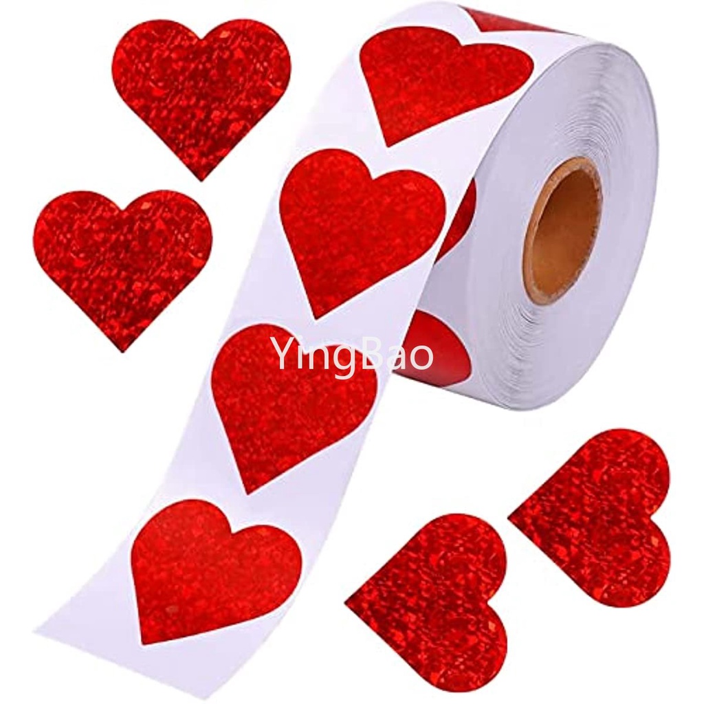 Cuộn 500 Miếng Dán Hình Trái Tim 2.5Cm Trang Trí Tiệc Cưới / Valentines ...