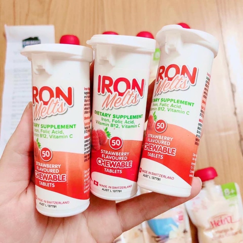 Iron Melts - Viên Bổ Sung Sắt, Acid Folic, Vitamin B12 Và Vitamin C, 50 viên