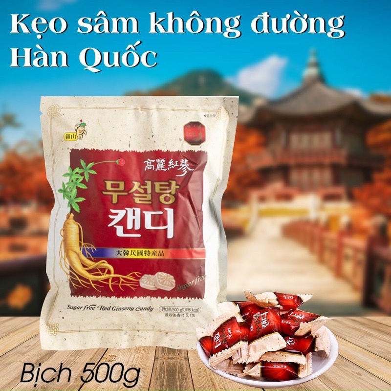 Kẹo sâm Hàn Quốc KHÔNG đường (gói 500gr)-tăng cường sức khoẻ