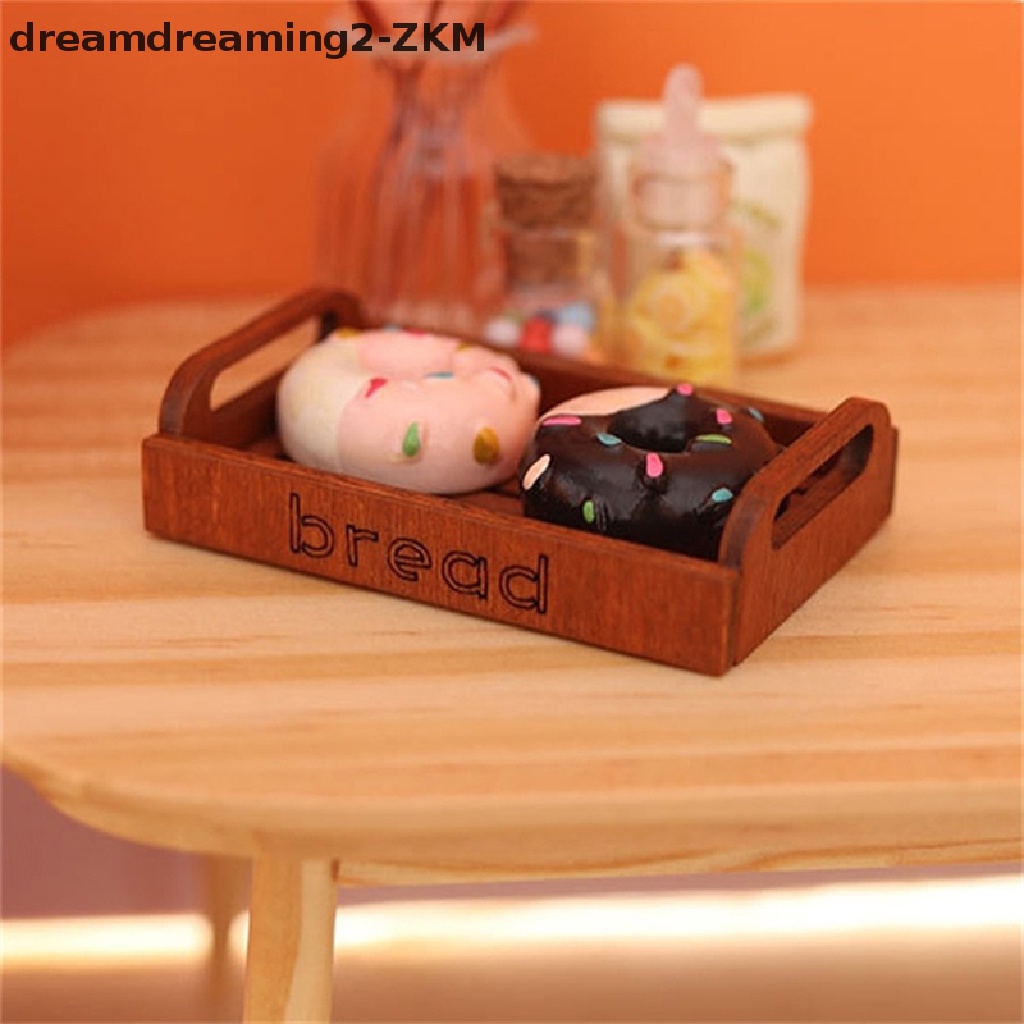 Khay gỗ đựng bánh mì tỷ lệ 1:12 xinh xắn cho nhà búp bê