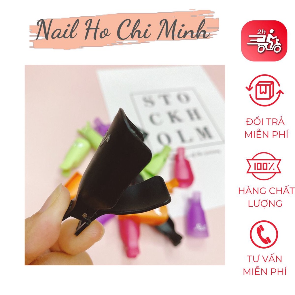 Kẹp ủ tháo gel móng tay - Bộ 10 kẹp nhựa bền chắc chuyên dụng cho dân làm móng