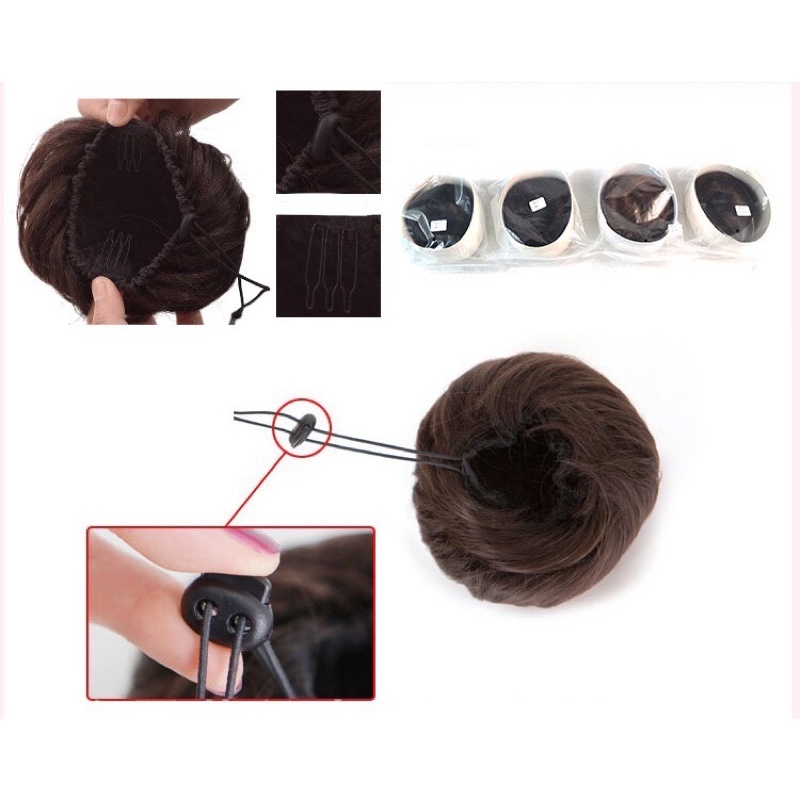 [SỈ TÓC GIẢ] COMBO 5,10,20 BÚI TRÒN TÓC GIẢ CÓ CÀI DÂY RÚT CHO NỮ HÀNG CAO CẤP