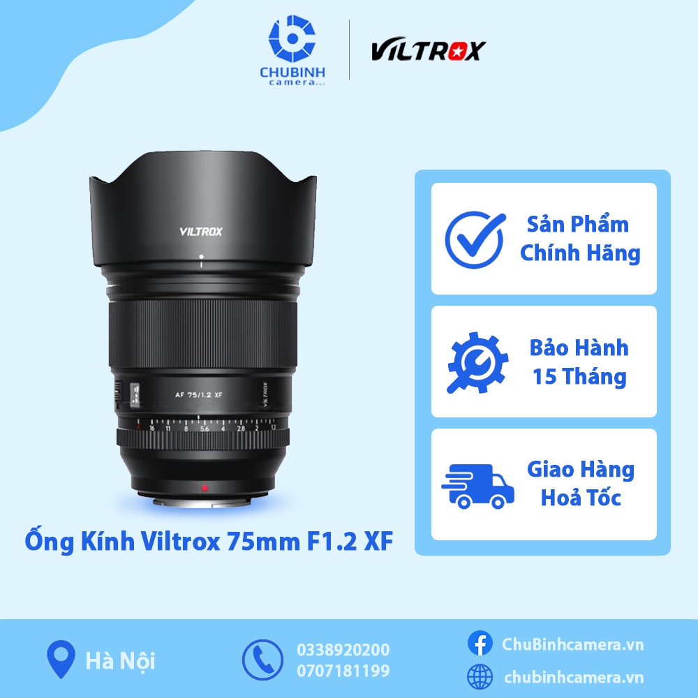 Ống Kính Viltrox 75mm F1 2 For Fujifilm Xf Sony E Nikon Z Chính