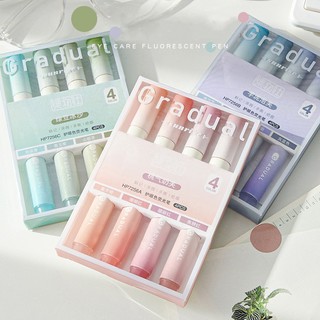 Set 4 Bút Đánh Dấu Màu Sắc Gradient Bắt Sáng Tốt Tiện Dụng