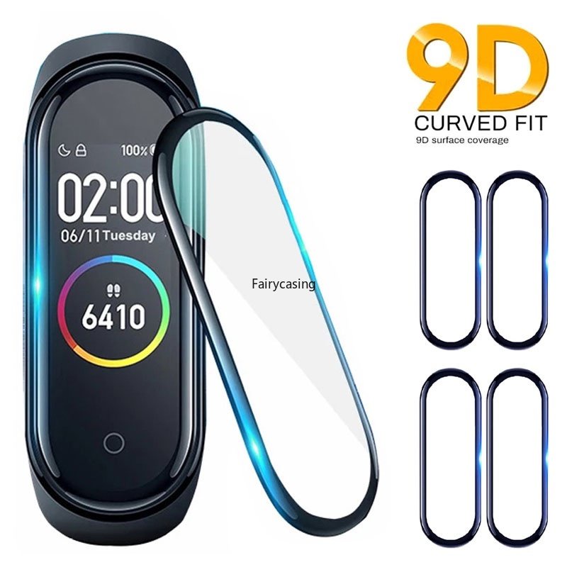 Đồng hồ bảo hiểm toàn diện 360 Kính 9D cho Xiaomi Mi Band 10 9 8 7 6 Phụ kiện Bảo vệ màn hình