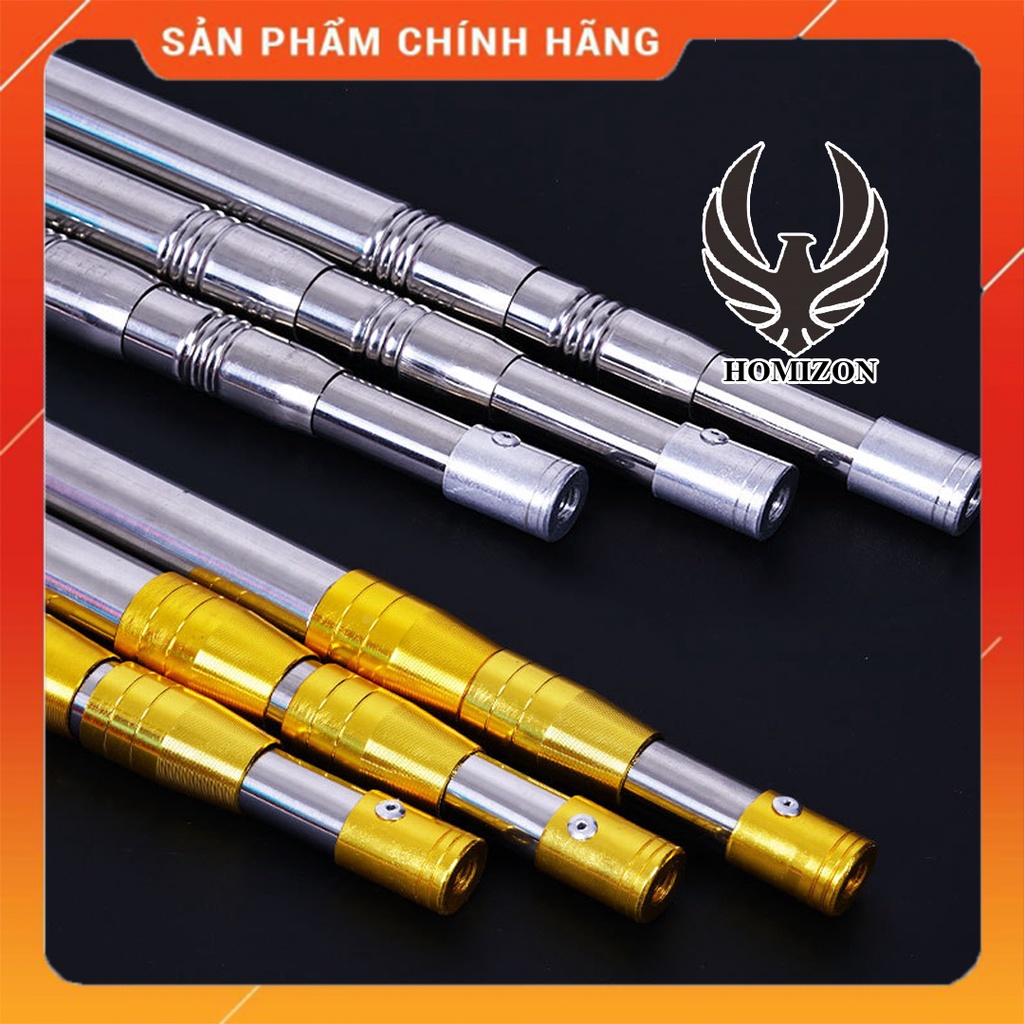 Cán cây sào rút gọn, gậy lắp xiên cá , lắp vợt bằng thép không gỉ ...