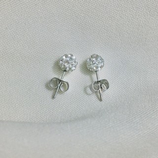 Bông tai unisex đính đá basic LINDO titan không đen, không gỉ đơn giản dễ đeo, đeo được nhiều dịp