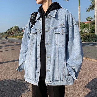 Áo Khoác Jeans Nam Nữ Denim Jacket Hàn Quốc Màu Xanh và Xanh Đen (hình thêu nổi) From Rộng Thời Trang Unisex