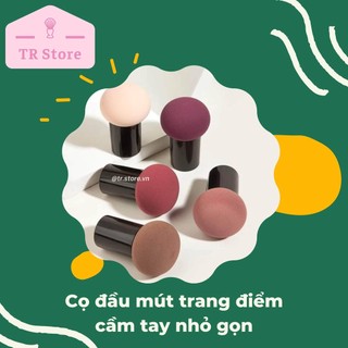 Mút trang điểm đầu nấm có tay cầm tán kem nền