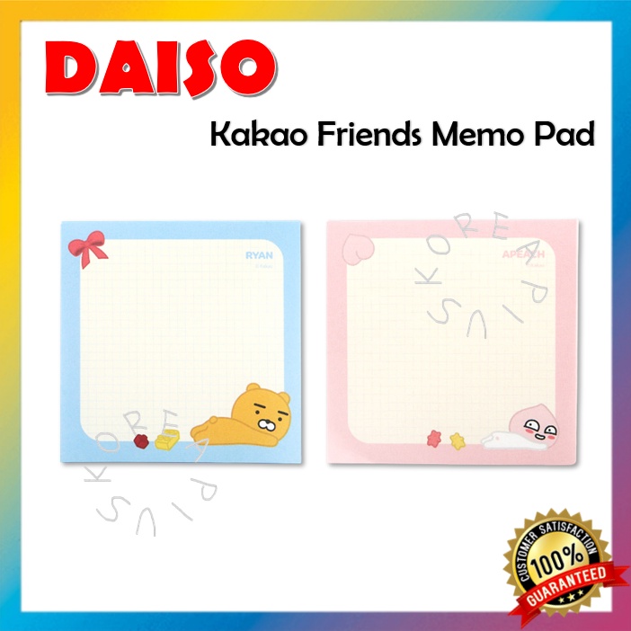 [Daiso] Kakao Friends Memo Pad 90 Miếng Shopee Việt Nam