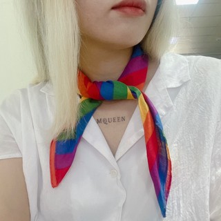 Khăn rằn cotton quàng đầu buộc cổ tay màu cầu vồng cho cộng đồng LGBT