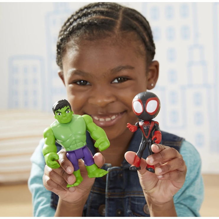 Marvel Spidey và những người bạn tuyệt vời của anh ấy Tiết lộ nhiều gói với tính năng lật mặt nạ, Đồ chơi nhân vật hành động tỷ lệ 4 Inch F1486